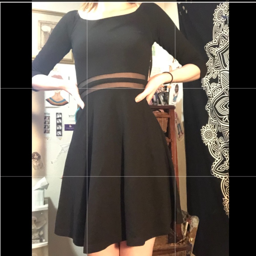 Short black structured dress